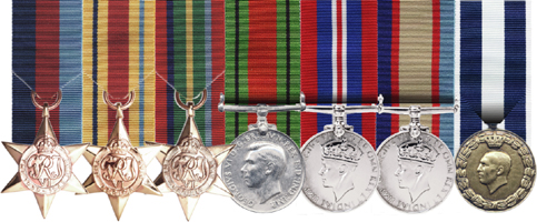 1939-45 STAR + AFRICA STAR + PACIFIC STAR + DEFENCE MEDAL + WAR MEDAL + AUSTRALIA SERVICE MEDAL + GREEK MEDAL FULL SIZE COURT MOUNTED SET